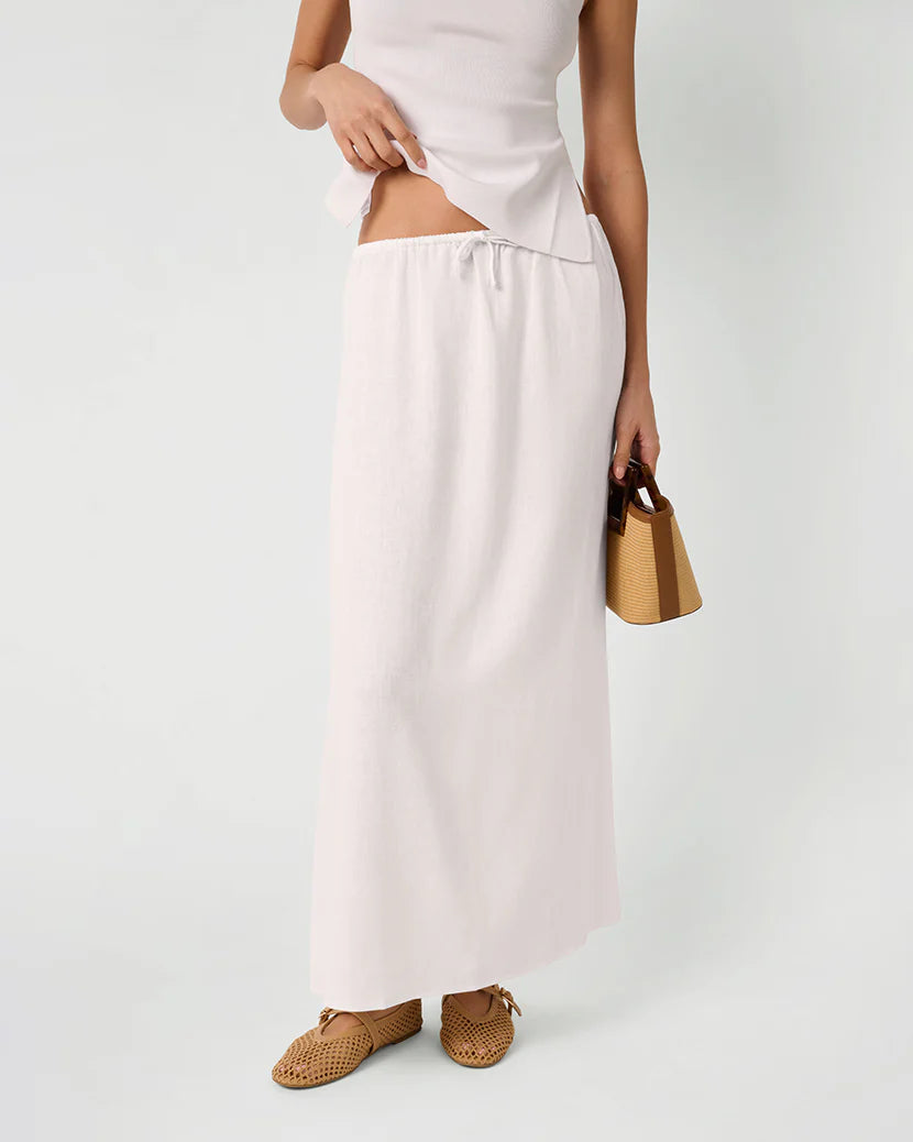 Tie Waist Linen Skirt