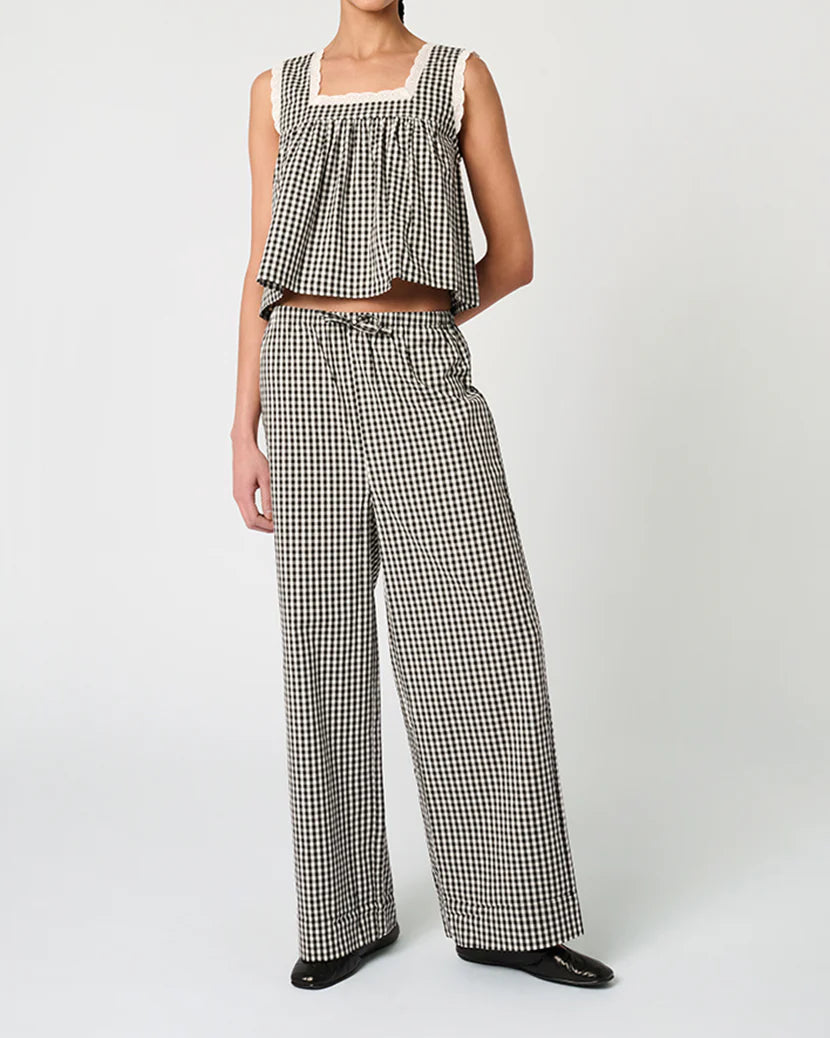 Tie Waist Pant Black Stripes